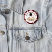 Aangepaste donkerrood gouden afstuderen 2026 diplo ronde button 5,7 cm (In situ)