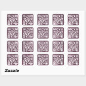 Aangepaste donkerroze QR-code websiteadres URL Vierkante Sticker (Vel)
