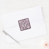 Aangepaste donkerroze QR-code websiteadres URL Vierkante Sticker (Envelop)