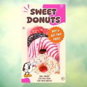 Aangepaste donuts beige roze promotie raamsticker (Vel 3)