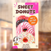 Aangepaste donuts beige roze promotie raamsticker (Vel 2)