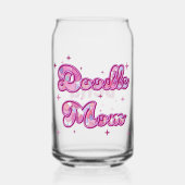 Aangepaste Doodle Moeder Roze Harten Gepersonalise Blikvorm Glas (Achterkant)