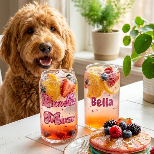 Aangepaste Doodle Moeder Roze Harten Gepersonalise Blikvorm Glas