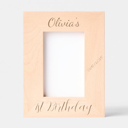 Aangepaste doop, doop, Quinceanera, 4x6" Gegraveerde Lijstjes (Voorkant)