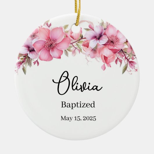 Aangepaste doop keramisch ornament (Voorkant)
