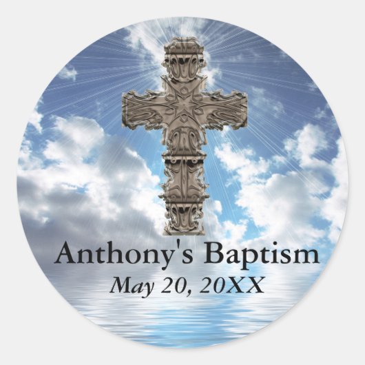 Aangepaste doop met kruis Inspirerend Stickers (Voorkant)
