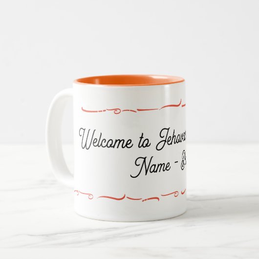 Aangepaste doop tweekleurige koffiemok (Voorkant links)