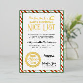 Aangepaste, door de kerstman goedgekeurde, Nice Li Folie Feestdagenkaart (Staand Voorkant)