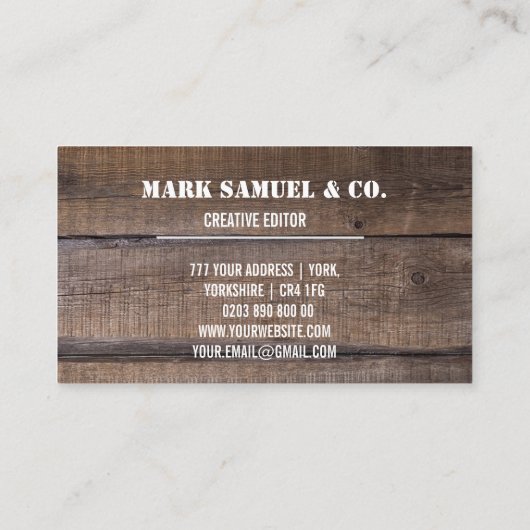 Aangepaste doordrukstrip voor monogram hout visitekaartje (Achterkant)