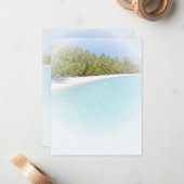 Aangepaste doorsnede Zee palmpalmen zeezijde blanc Notitiekaartje (Voorkant / Achterkant in situ)