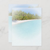 Aangepaste doorsnede Zee palmpalmen zeezijde blanc Notitiekaartje (Voorkant / Achterkant)