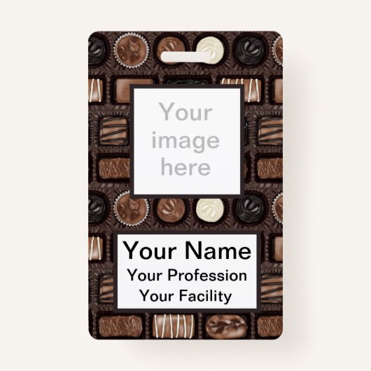 Aangepaste doos voor Chocolates Badge (Voorkant)
