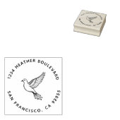 Aangepaste Dove Bird Retour Adres Familienaam Rubberstempel (Gestempeld)