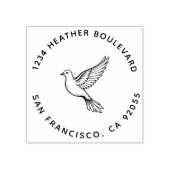 Aangepaste Dove Bird Retour Adres Familienaam Rubberstempel (Afrduk)