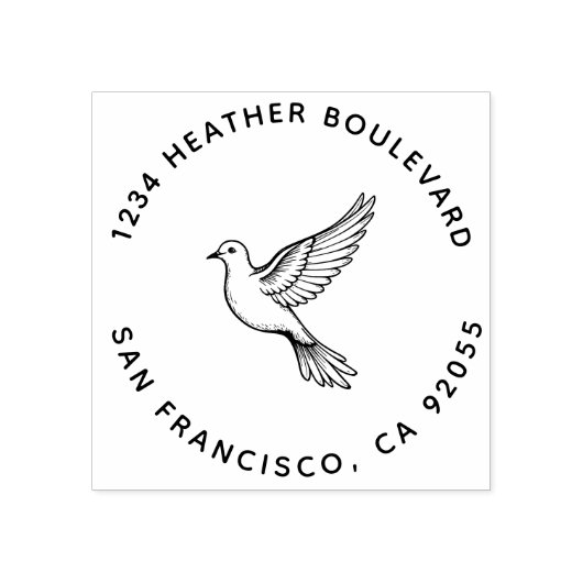 Aangepaste Dove Bird Retour Adres Familienaam Rubberstempel (Afrduk)