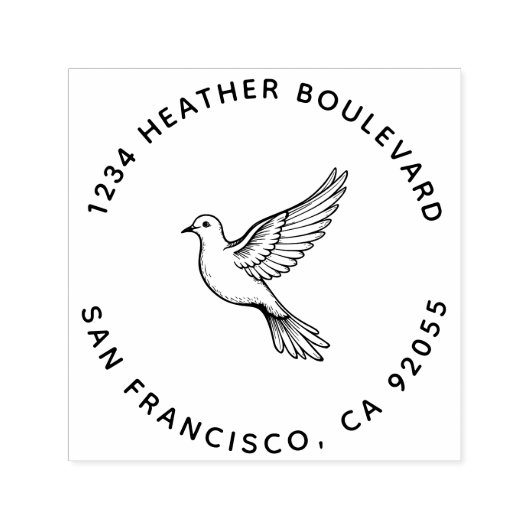 Aangepaste Dove Bird Retour Adres Familienaam Zelfinktende Stempel (Design)
