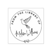 Aangepaste Dove Ex Libris uit het bibliotheekboek Rubberstempel (Afrduk)