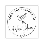 Aangepaste Dove Ex Libris uit het bibliotheekboek Zelfinktende Stempel (Design)