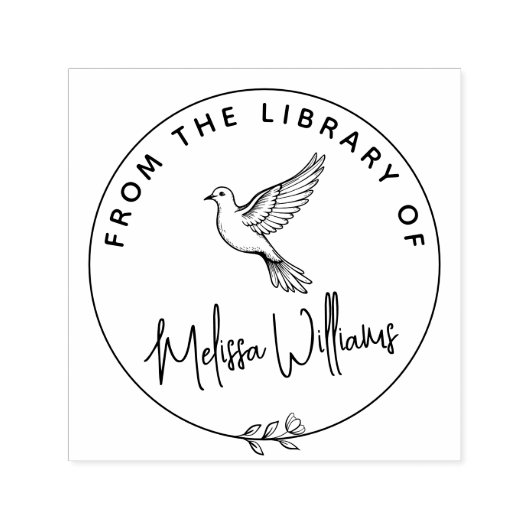 Aangepaste Dove Ex Libris uit het bibliotheekboek Zelfinktende Stempel (Design)