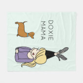 Aangepaste Doxie Mama Fleece Blanket Deken (Voorkant (Horizontaal))