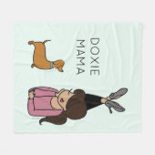 Aangepaste Doxie Mama Fleece Blanket Deken (Voorkant (Horizontaal))