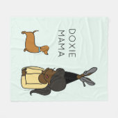 Aangepaste Doxie Mama Fleece Blanket Deken (Voorkant (Horizontaal))