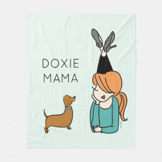 Aangepaste Doxie Mama Fleece Blanket Deken