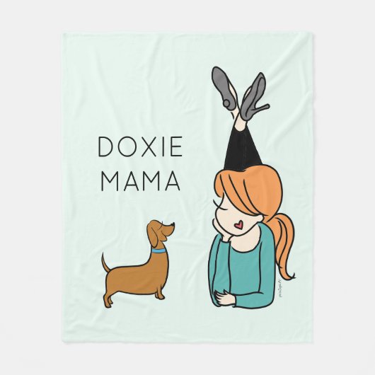 Aangepaste Doxie Mama Fleece Blanket Deken (Voorkant)