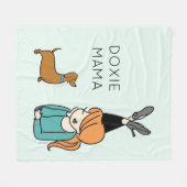 Aangepaste Doxie Mama Fleece Blanket Deken (Voorkant (Horizontaal))