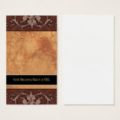 Aangepaste draagkaarten Bruine Damask Visitekaartjes (Voorkant /achterkant)