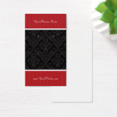 Aangepaste draagkaarten Red Black Damask Stripes Visitekaartje (Bureau)