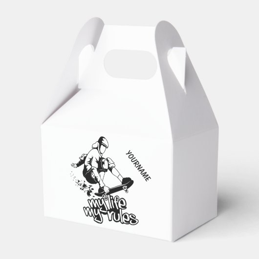 Aangepaste draagtas voor skateboarden bedankdoosjes (Voorkant Zijde)