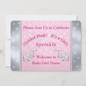 Aangepaste, draaiende roze babymeisjes Uitnodiging (Voorkant)