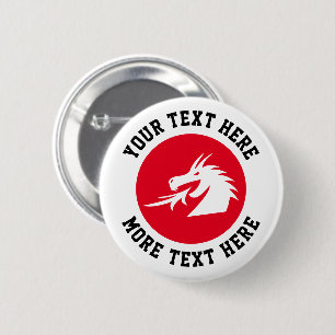 Aangepaste draak knoppen voor martial arts club ronde button 5,7 cm
