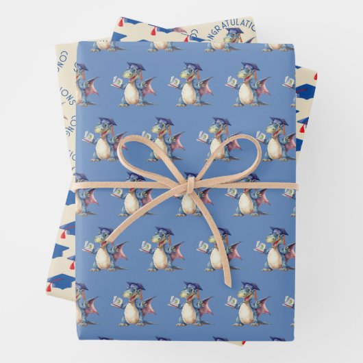 Aangepaste Dragon Kleuterschool Afstuderen Inpakpapier Vel (In situ)