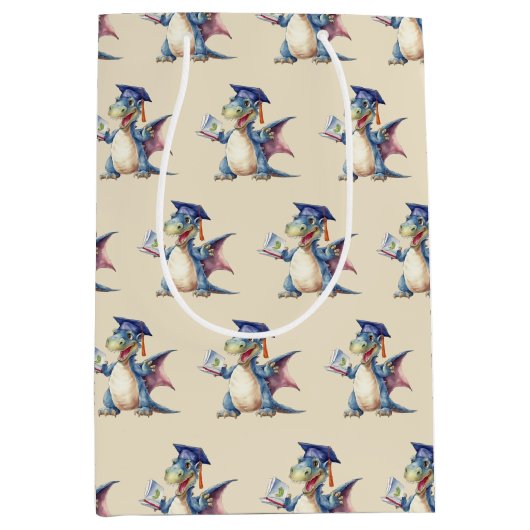 Aangepaste Dragon Kleuterschool Afstuderen Med. Ca Medium Cadeauzakje (Voorkant)