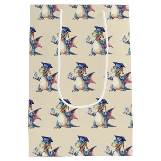 Aangepaste Dragon Kleuterschool Afstuderen Med. Ca Medium Cadeauzakje (Achterkant)