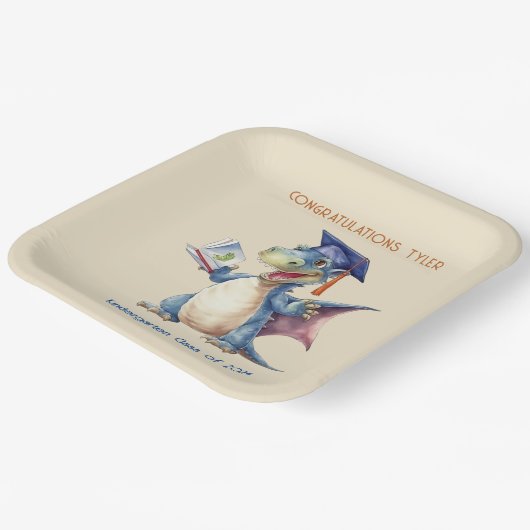 Aangepaste Dragon Kleuterschool Afstuderen Vierkan Papieren Bordje (Gebogen)