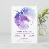 Aangepaste Dragon Verjaardag uitnodiging (Staand voorkant)