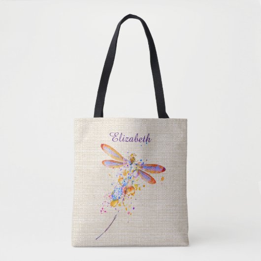 Aangepaste Dragonfly-Canvas tas (Voorkant)