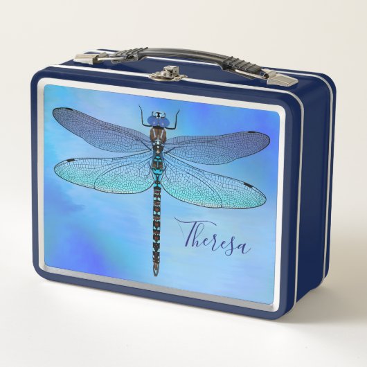 Aangepaste Dragonfly Navy Lunch Box (Voorkant)