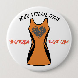 Aangepaste dress-kleur Aangepaste netball-badge Ronde Button 4,0 Cm