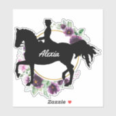 Aangepaste Dressage Horse Name Floral Sticker (Vel)