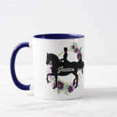 Aangepaste Dressage Horse Riding Floral Name Mok (Links)