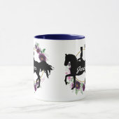 Aangepaste Dressage Horse Riding Floral Name Mok (Midden)