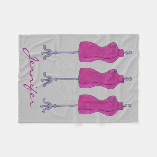 Aangepaste Dressform Mode Design Mannequin Fleece Deken (Voorkant (Horizontaal))
