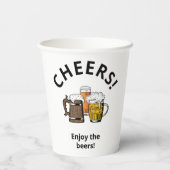 Aangepaste drie Cheers bieren Papieren Bekers (Achterkant)
