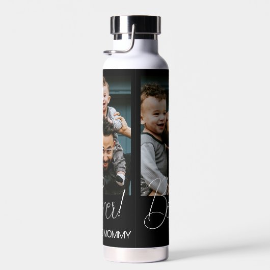 Aangepaste drie foto collage beste vader ooit geïs waterfles (Rechts)