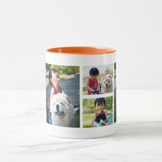 Aangepaste drie foto-collage met 2 bits koffie mok (Midden)