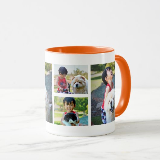 Aangepaste drie foto-collage met 2 bits koffie mok (Voorkant rechts)